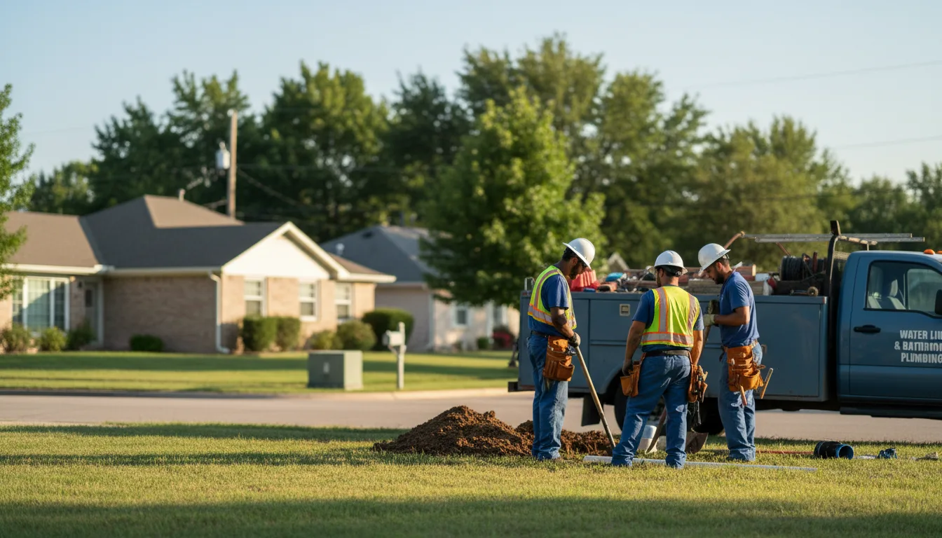 Residential water line and bathroom plumbing service in Pennock, MN
